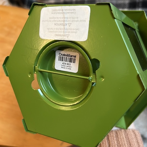 Crate and Barrel green tea light lantern - Picture 4 of 5